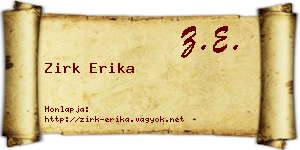 Zirk Erika névjegykártya